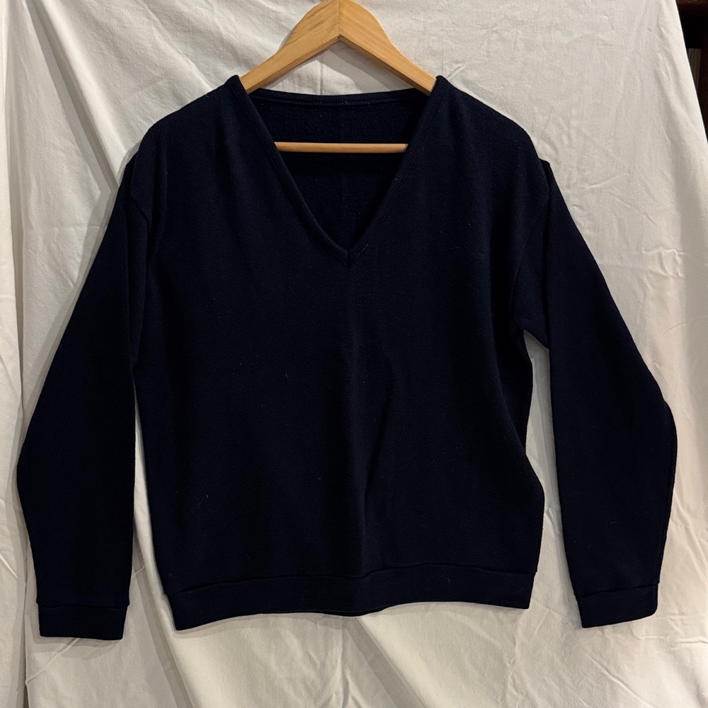 Vintage Navy V-Neck Sweater